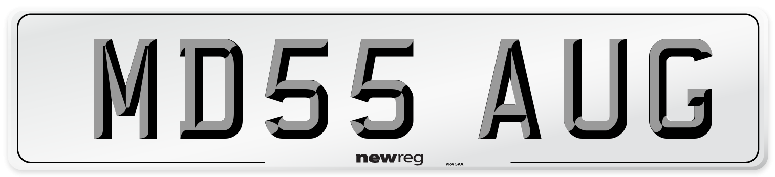 MD55 AUG Number Plate from New Reg